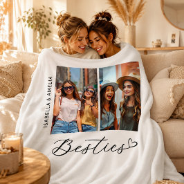 Moderne Besties Zwei Fotos Script BBF Fleecedecke