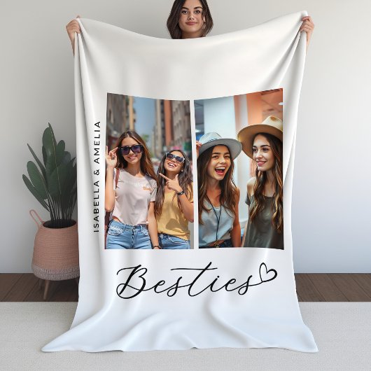 Moderne Besties Zwei Fotos Script BBF Fleecedecke