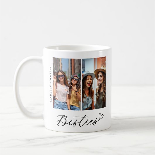 Moderne Besties Zwei Fotos Script BBF Kaffeetasse (Links)