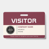 Moderne Besucher-Pass-ID-Ausweis Rot Ausweis (Vorderseite)