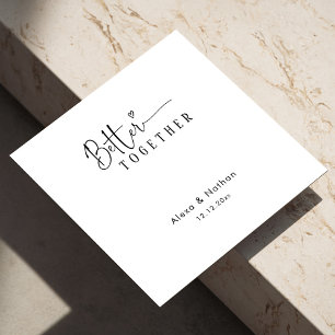 Moderne Better Together Herz Personalisierte Hochz Serviette