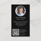 Moderne Bewertungsanfrage mit QR-Code und Schwarzf Visitenkarte (Vorderseite)