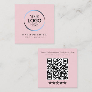 Moderne Bewertungskarte mit QR-Code Benutzerdefi Quadratische Visitenkarte