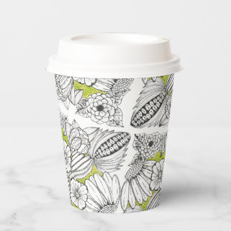 Moderne Bewirtung & Dinnerparty-Blumen-Doodle Pappbecher