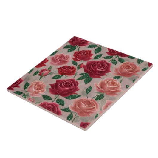 Moderne, bezaubernde Wäsche-Rose Fliese (Seite)