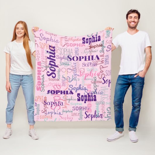 Moderne Bezeichnung Graffiti Pink-Namen Muster Fleecedecke (Beispiel)