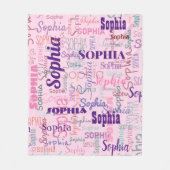 Moderne Bezeichnung Graffiti Pink-Namen Muster Fleecedecke (Vorderseite)