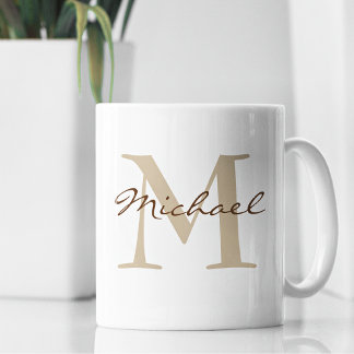 Moderne Bezeichnung & Monogramm - erste Klassik Kaffeetasse