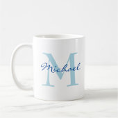 Moderne Bezeichnung & Monogramm - erste Klassik Kaffeetasse (Links)
