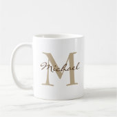 Moderne Bezeichnung & Monogramm - erste Klassik Kaffeetasse (Links)