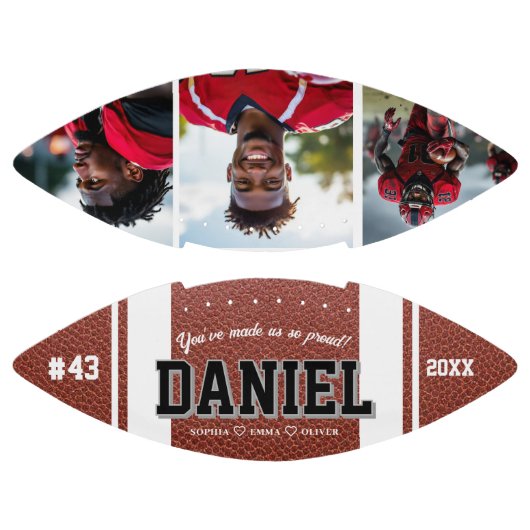 Moderne Bezeichnung und Foto halten Geschenk Football (Paneele)