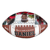 Moderne Bezeichnung und Foto halten Geschenk Football (Vorderseite)