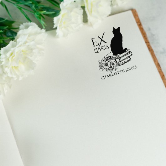 Moderne Bibliothekskatze, Buch Gummistempel