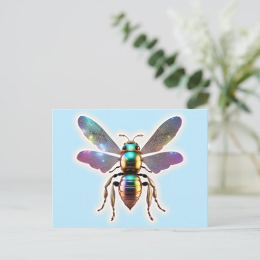Moderne Biene Postkarte (Stehend Vorderseite)