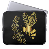 Moderne Biene und Blume Neopren Sleeve (Vorderseite)