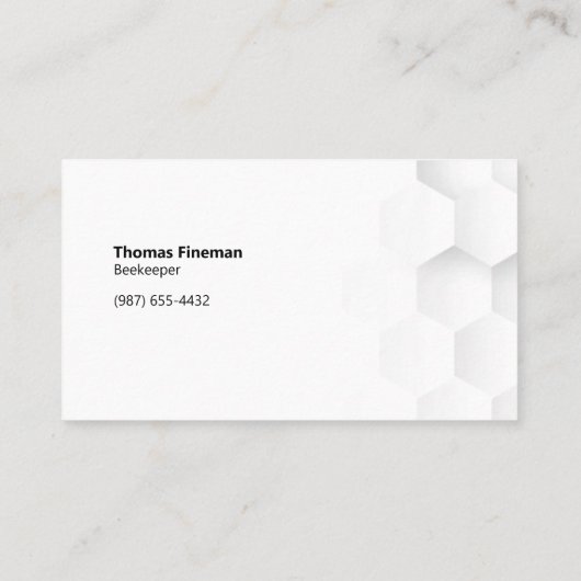 Moderne Bienen und Honeycomb Wasserzeichen Weiß Visitenkarte (Rückseite)