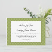 Moderne Bienenhochzeit Einladung in Birnengrün (Stehend Vorderseite)