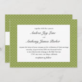 Moderne Bienenhochzeit Einladung in Birnengrün (Vorne/Hinten)
