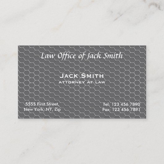 MODERNE Bienenwaben-Visitenkarte Visitenkarte (Vorderseite)