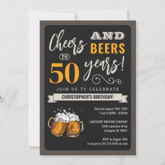 Moderne Biersorten 50. Geburtstagsfeier Einladung