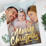 moderne BIG GOLD SCRIPT Frohe Weihnachten Folien Feiertagskarte<br><div class="desc">Weihnachtskarten für Real Foil - Vollständig bestellbar und benutzerdefinierbar *Bitte kontaktieren Sie mich für jegliche Design-Fragen</div>