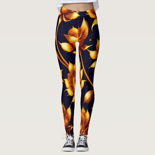 Moderne Big Luxury Gold Rose Collection Leggings (Vorderseite)