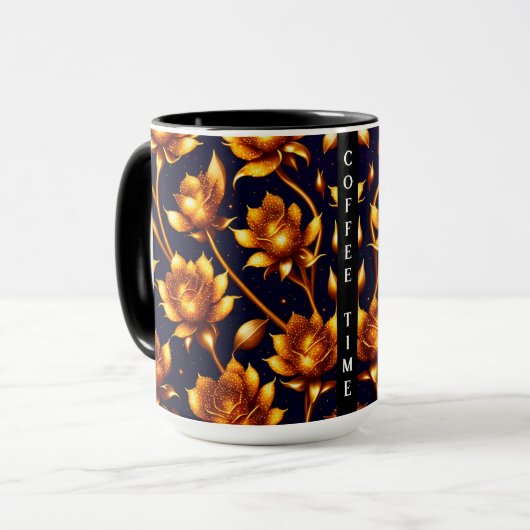 Moderne Big Luxury Gold Rose Collection Tasse (Vorderseite Links)