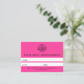 Moderne Bight Pink Professionelle Einfache Erinner Terminkarte (Stehend Vorderseite)