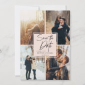 Moderne BildCollage Rosa Save The Date (Vorderseite)