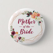 Moderne Bildermutter des Brautgartens Button (Vorderseite)