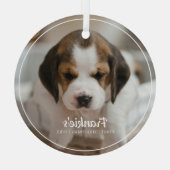 Moderne Bilderrahmen Pet's erstes Weihnachts-Foto  Ornament Aus Glas (Rückseite)