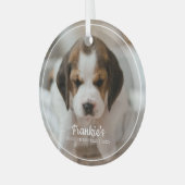 Moderne Bilderrahmen Pet's erstes Weihnachts-Foto  Ornament Aus Glas (Vorderseite links)