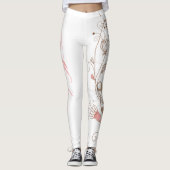 Moderne Bildtrolle hört Tan Pink Add Name Leggings (Vorderseite)
