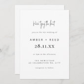 Moderne Bindung des Knotchens Schlichter Text Einladung (Vorne/Hinten)