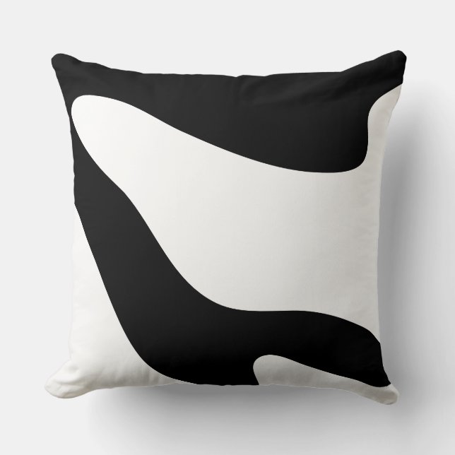 Moderne Bio Abstrakte Wellenform Kissen (Vorderseite)