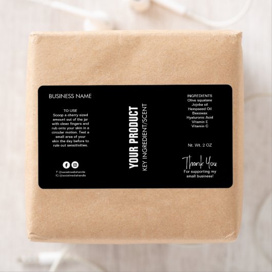 Moderne Bio Black Body Butter Jar Labels (Insitu)