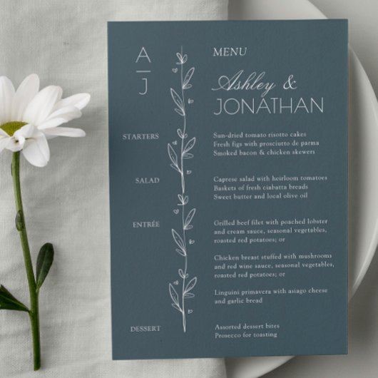 Moderne Bio Blumenabteilung Menükarte