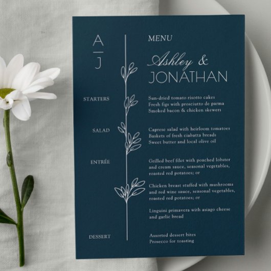 Moderne Bio Blumenabteilung Menükarte