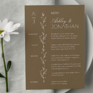 Moderne Bio Blumenabteilung Menükarte