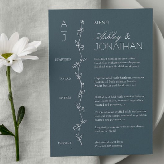 Moderne Bio Blumenabteilung Menükarte
