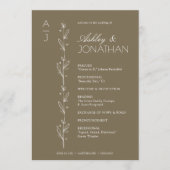 Moderne Bio Blumenzeremonie Programm (Vorderseite)