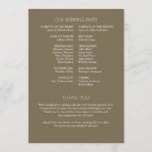 Moderne Bio Blumenzeremonie Programm (Rückseite)