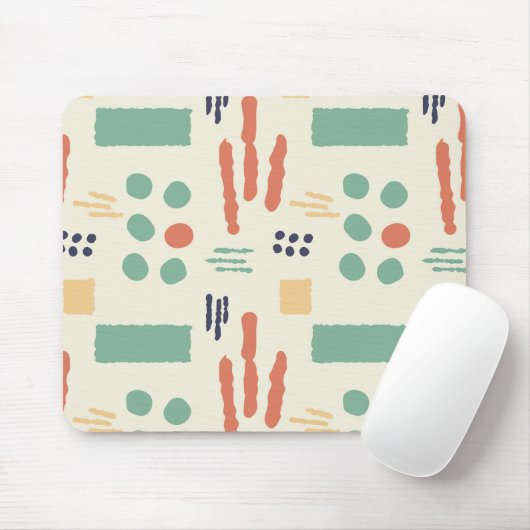 Moderne Bio Formen Mousepad | Retro Warme Naht (Mit Mouse)