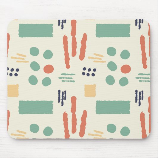 Moderne Bio Formen Mousepad | Retro Warme Naht (Vorne)