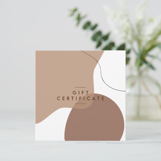 Moderne Bio Formen Salon Geschenkgutschein (Stehend Vorderseite)
