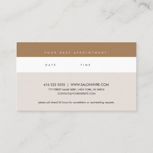 Moderne Bio Formen Salon Stellenkarte Visitenkarte (Rückseite)