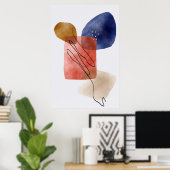 Moderne Bio Formen Wasserfarben Abstrakt Art 1 Poster (Heimbüro)