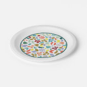 Moderne Bio Gemusterte Grenze Pappteller (Schrägansicht)