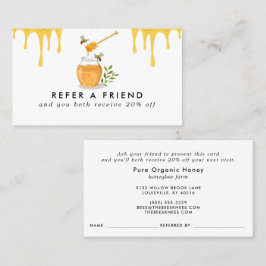 Moderne Bio Honigfarm Empfehlungskarte