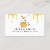 Moderne Bio Honigfarm Empfehlungskarte (Vorderseite)